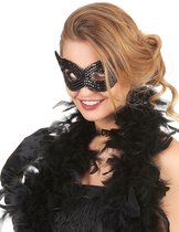 Elite - Zwarte Venetiaanse masker met lovertjes voor volwassenen - Maskers > Masquerade masker