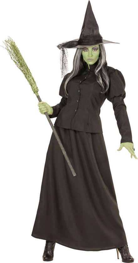 Heks & Spider Lady & Voodoo & Duistere Religie Kostuum | Lange Historische Heks | Vrouw | Medium | Halloween | Verkleedkleding