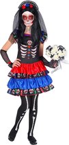 WIDMANN - Rood en blauw Dia de los Muertos kostuum voor kinderen - 128 (5-7 jaar)