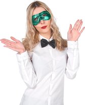NINGBO PARTY SUPPLIES - Metaal-groen masker voor volwassenen - Maskers > Masquerade masker