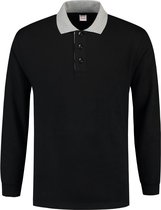 Tricorp Polo Sweater Contrast  301006 Zwart / Grijs - Maat M