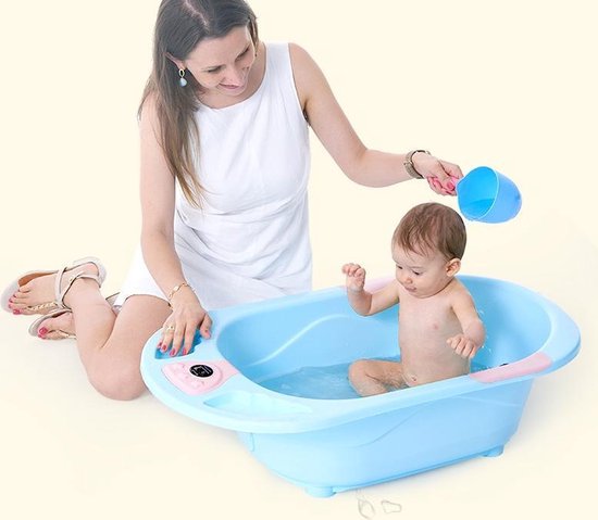 Baby badje met Baby badzitje - Zuignapjes – Build-in Thermometer – 4 poten  – Incl.... | bol.com