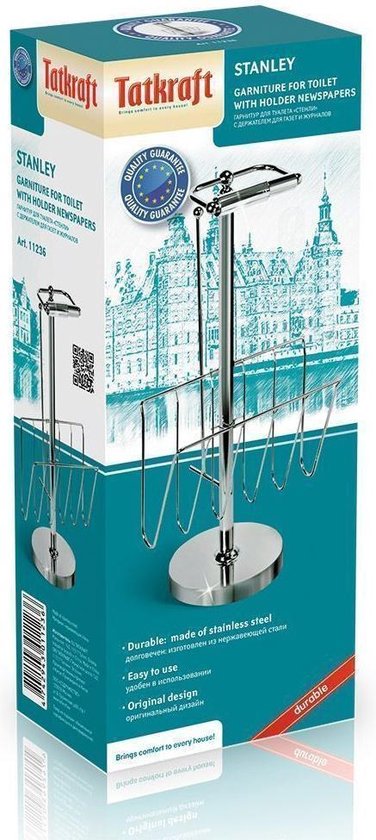 bol.com | Luxe RVS Toiletpapier Houder Met Tijdschriftenrek - Vrijstaand -  WC Rol Houder -...