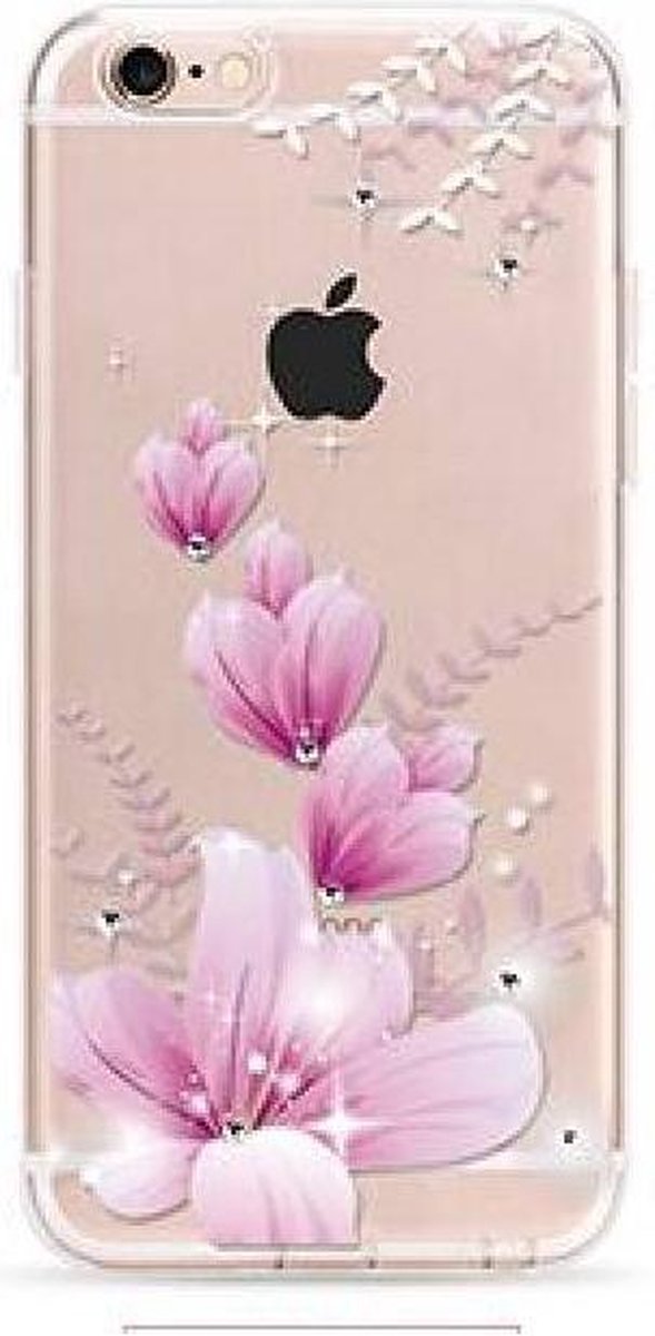 OU Case 3D Roze Bloem Met Studs Hoesje iPhone 6 / 6S Plus