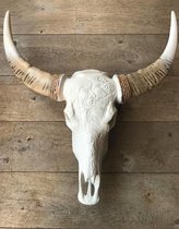 Skull buffelschedel witte uiteinden 80 cm hoog