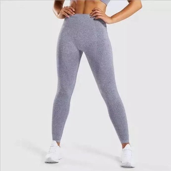 LOUZIR Fitness/Yoga legging - Fitness legging - sport legging Stretch - squat proof - grijs - Naadloos - Maat XL van Merkloos — afbeelding 5