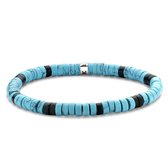 Frank 1967 natuurstenen armband - stretch - blauw / zwart