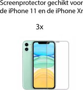 iPhone 11 Screenprotector Glas - iPhone XR Screenprotector Glas - Tempered Glass - Screen Protector - 3 Stuks
