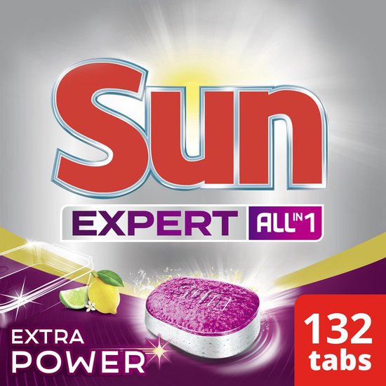Sun All-In-1 Extra Power Lemon Vaatwastabletten - 6 x 22 tabletten - Voordeelverpakking