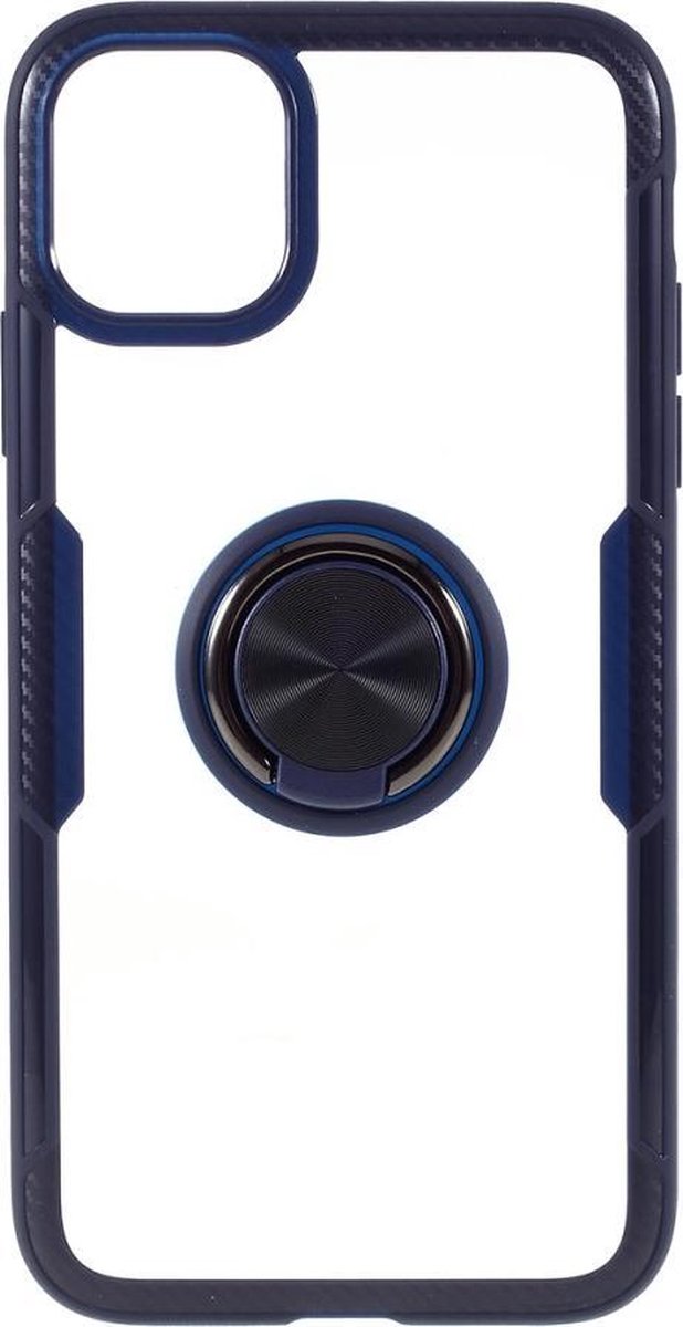 Handige telefoonhoes met vingerring voor iPhone11 6.1 inch- Zwart