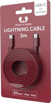 Fresh 'n Rebel USB-C naar lightning kabel - 3M - Rood