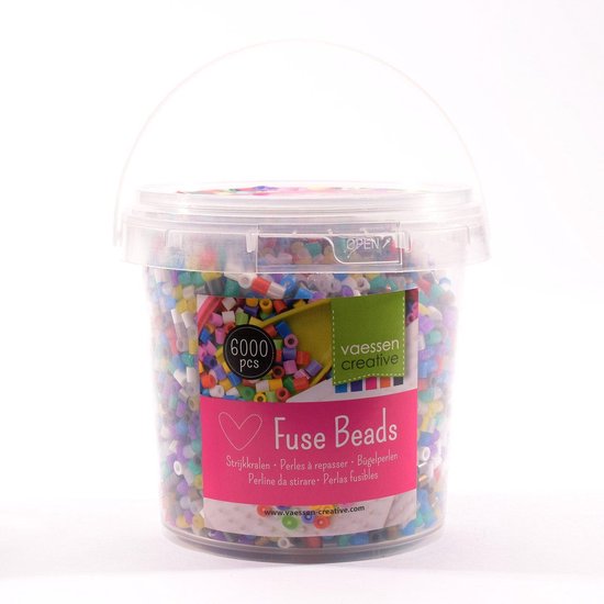 Vaessen creatieve strijkkralen, lila, 1100 delige doe-het-zelf set voor kinderen, sieraden maken, zelfgemaakte decoraties en andere knutselideeën, kunststof
