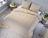 Dekbedovertrek Satijn Streep - Taupe Maat: 200x200/220cm