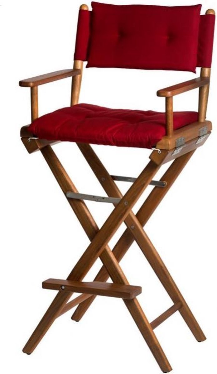 Stuurstoel Hoog Teak DeLuxe met Bordeaux kussenset (Geolied)
