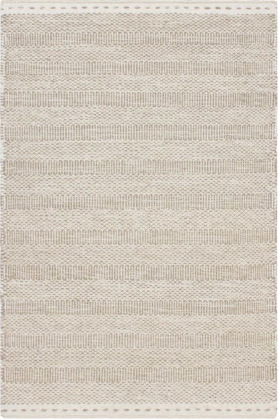 Handgeweven laagpolig vloerkleed Jaipur - Wol - Crème - 120x170 cm