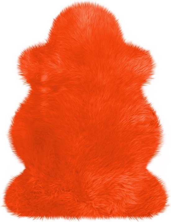 Australisch-lamsvel-schapenvacht-oranje-100x68 cm ( kwaliteitsvacht ! )