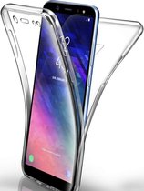 Samsung Galaxy A6 2018 Case - Transparant Siliconen - Voor- en Achterkant - 360 Bescherming - Screen protector hoesje - (0.4mm)
