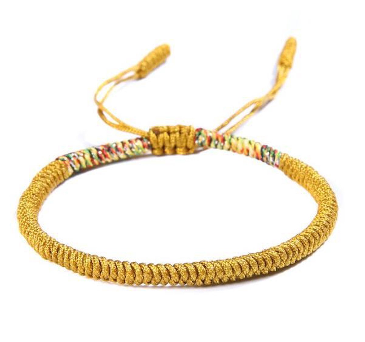 Premium handgeknoopte Tibetaanse armband - Mosterd Geel