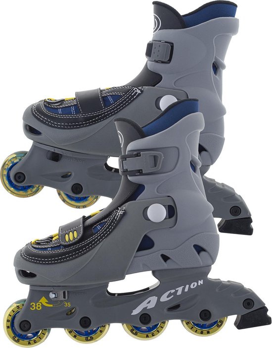 Inlineskates - Roller skates met softboot ACTION - Maat 35 - 38 verstelbaar  | bol.com