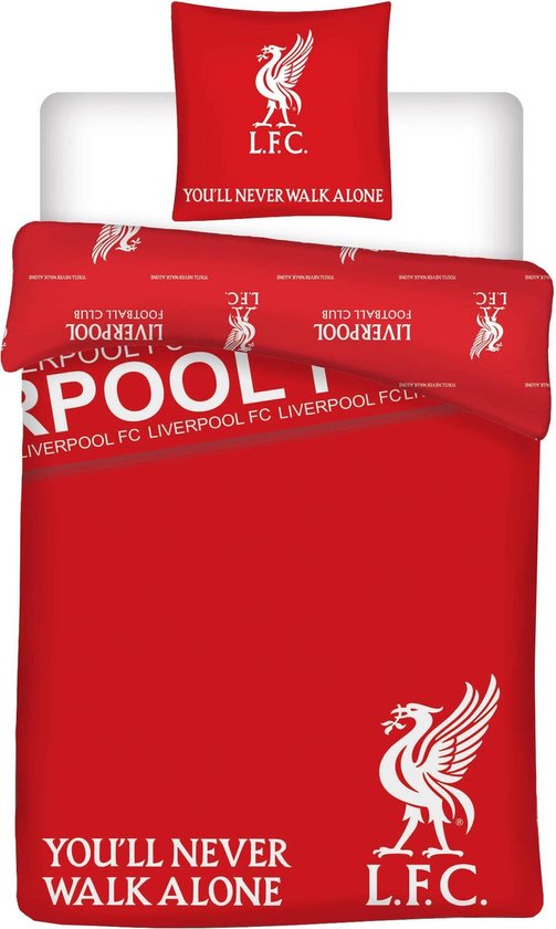 Liverpool FC Dekbedovertrek - Eenpersoons - 140 x 200 cm - Rood