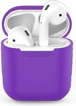 Siliconen case geschikt voor Apple Airpods - Donkerpaars