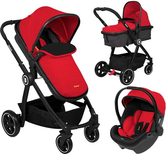 Baninni Kinderwagen Otto 3 in 1 Red | bol
