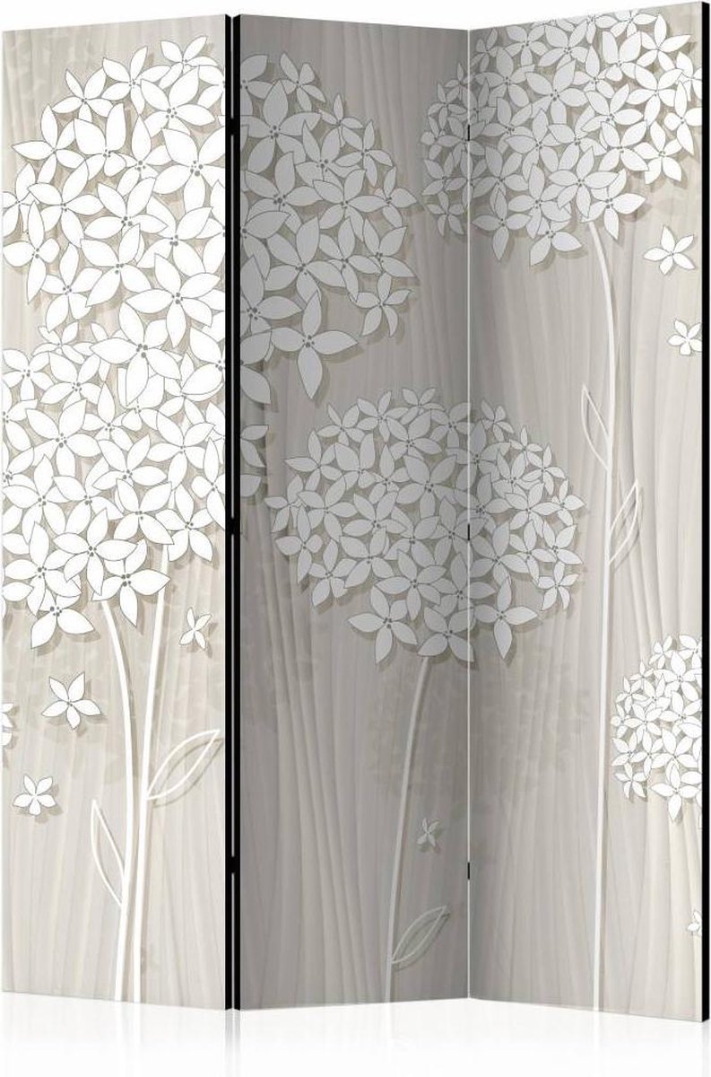 Vouwscherm / Kamerscherm - Papieren paardenbloemen 135x172cm, gemonteerd geleverd, dubbelzijdig geprint