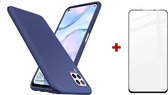 Silicone TPU gel blauw hoesje Huawei P40 Lite met (full cover) glas screenprotector