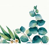 20x Design servetten eucalyptus wit/groen 33 x 33 cm - Eco plant design tafeldecoratie servetjes