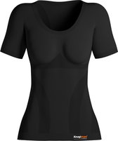 Knapman Compressie Shirt Roundneck (Ronde Hals) Vrouwen | Corrigerend Shirt | Zwart | Maat XXL