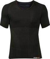 Knapman Cotton Comfort Compression V-hals Shirt 2.0 | Houding Corrigerend shirt van Katoen | Zwart | Maat XL