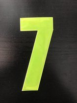 huisnummer sticker - reflecterend - nummer 7 - geel -plak cijfer - kliko huisnummer- huis nummer sticker- container cijfer