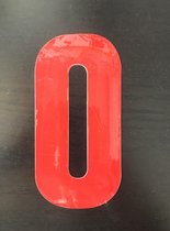 reflecterend huisnummer sticker - nummer 0 - rood - plak cijfer - kliko huisnummer- huis nummer sticker- container cijfer nul, CoverArt