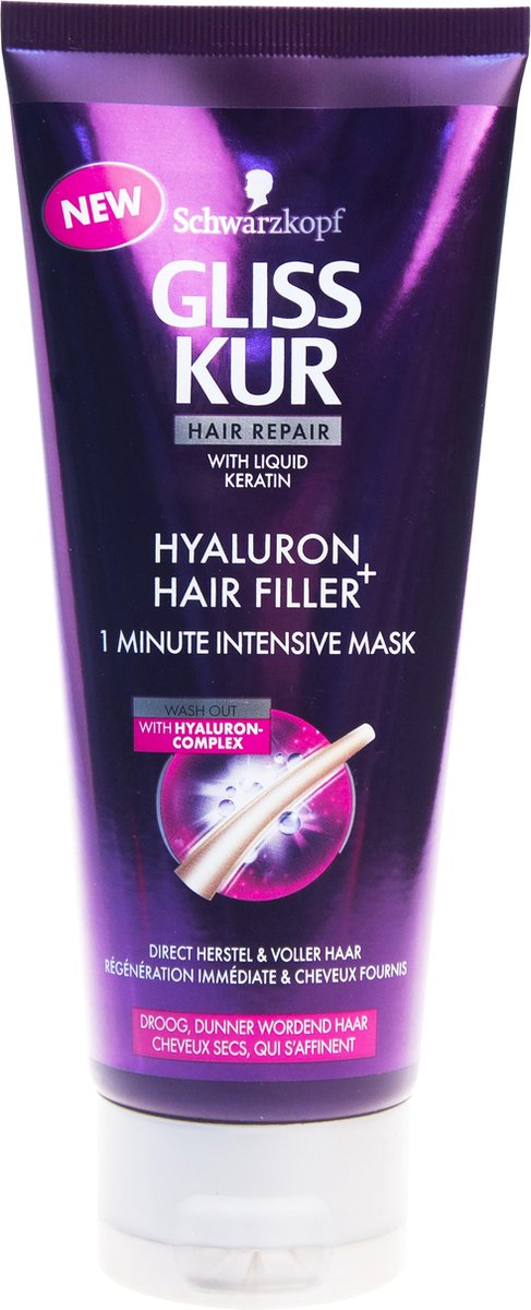 6 x Gliss Kur 1 Minute Intensieve Haarmasker Hyaluron Hair Filler 200ml |  bol.com