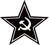Witte communistische ster met hamer en sikkel