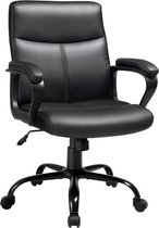Bureaustoel – Draaistoel – Comfortabel – PU - Zwart – 50x50x103