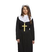 3-delige Sexy Nonnen kostuum - Toga hoofdkapje & riem - Nun - Stoute Non - Carnavalskleding - Verkleedkleding - Dames - 36 tm 56