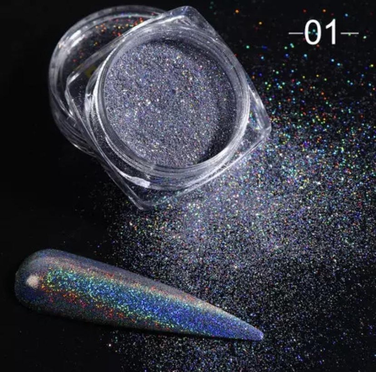 Goedkoopste Holografische Glitter Poeder Paars / Lila - Nail Art – Rhinestones