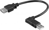 GR-Kabel USB A/USB A, 0.3 m USB-kabel 0,3 m USB 2.0 Zwart