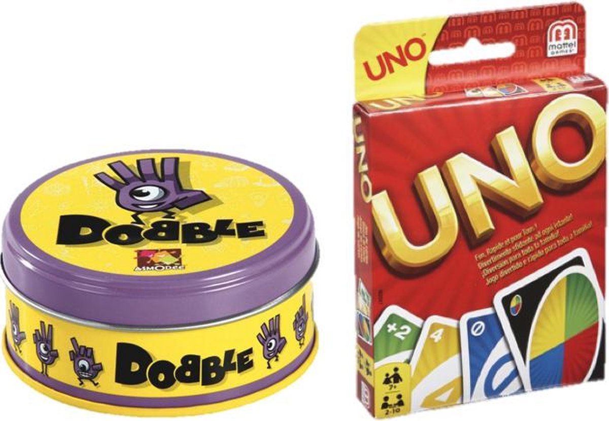 Spelvoordeelset Dobble Classic - Kaartspel & Uno - Kaartspel