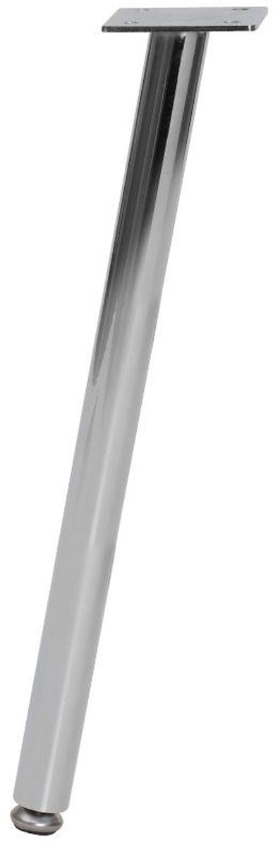 FLE - Stalen schuine meubelpoot chroom rond ø 2,5 cm en hoogte 40 cm