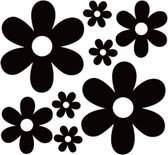 zwarte bloemetjes stickers