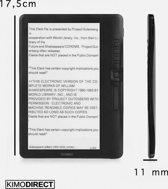 E-book reader LCD Kleuren Scherm - Gratis SD card Beschermhoes Oordopjes USB adapter - Waterdicht - Grote 7 inch scherm - 8gb+ 32gb - BESTE KOOP