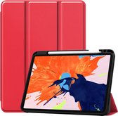 Étui à trois volets intelligent avec porte-stylet pour Apple iPad Pro 12.9 2020 - rouge