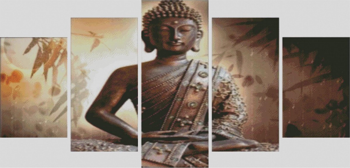 SEOS Shop ® Diamond Painting Volwassenen - Diamond Painting Kinderen - Diamond Painting Pakket Volledig - Buddha - 5 Luik — afbeelding 3