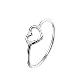 YO&NO - Ring - Zilver -  Hart - 17.25mm - 6.5mm  - Sieraden Vrouw - Gerhodineerd - Zilver 925