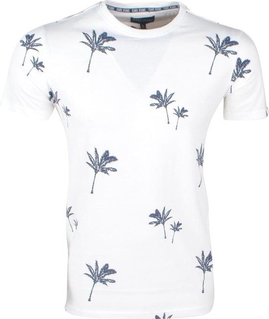 Cars Jeans - Heren T-shirt - Halle - Tropical - Wit | bol.com