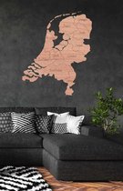 Nederland Kaart Hout 120 x 100 cm - Hout - Wanddecoratie