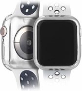 Hoesje Geschikt voor Apple Watch Series 4/5 - 40mm - TPU Cover - Zilver / Transparant (2-Pack)
