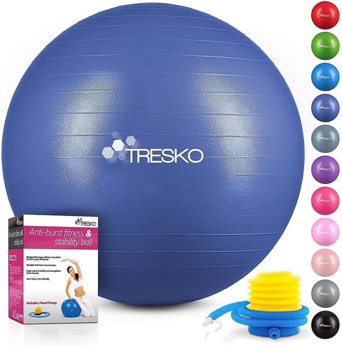 Fitnessbal met pomp - diameter 55 cm - IndigoBlue